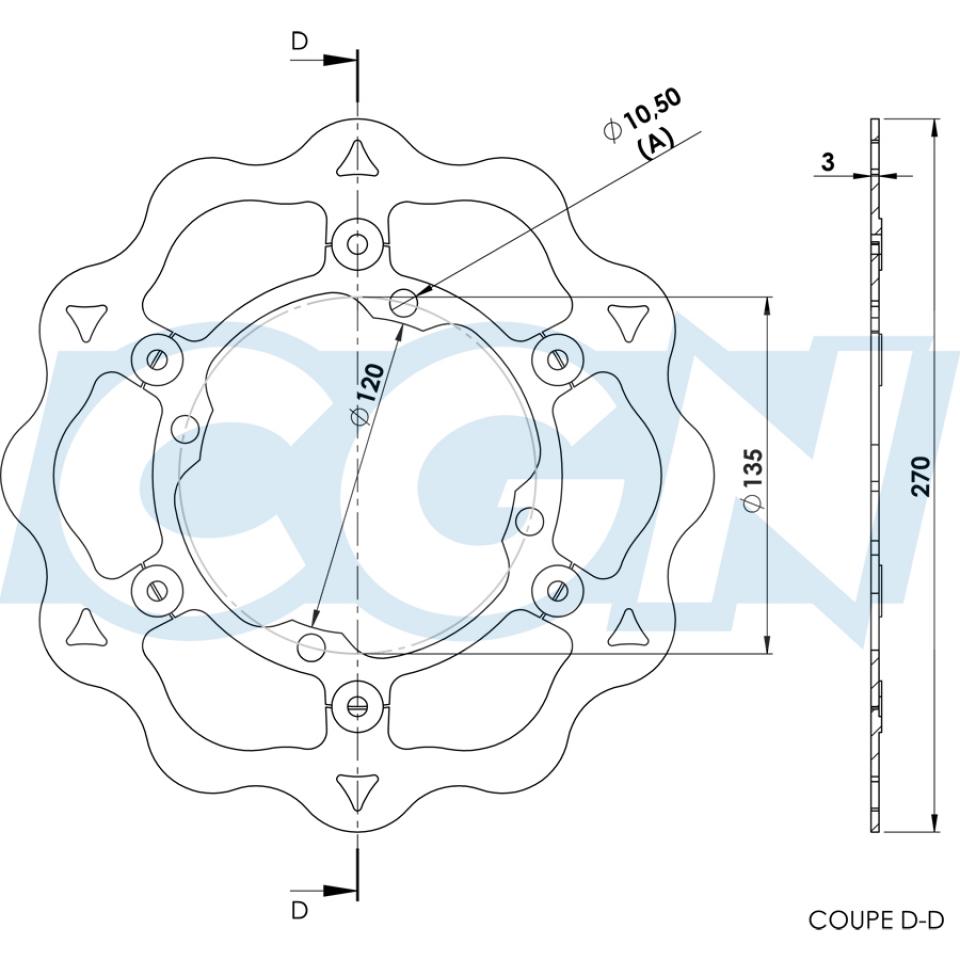 Disque de frein Galfer pour Moto Sherco 450 4.5 4T 2004 à 2008 Neuf