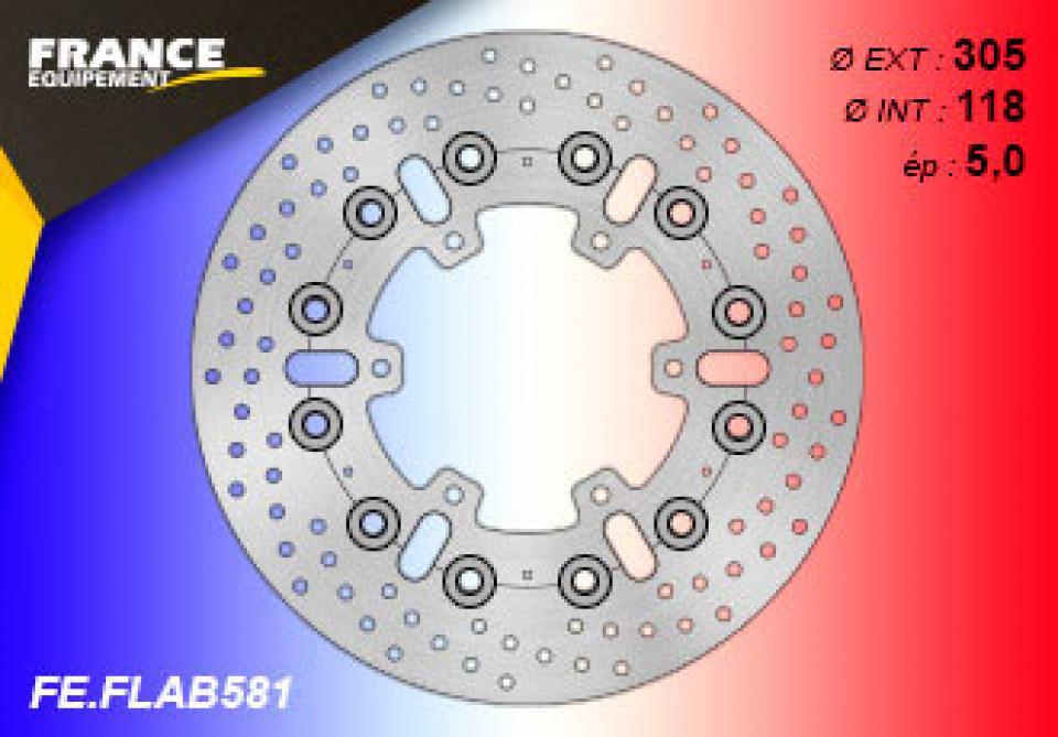 Disque de frein France Equipement pour Moto BMW 1000 K 1 Abs 1989 à 1994 305X118X5mm Neuf