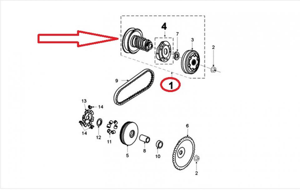 Embrayage pour mobylette Peugeot 50 103 FOX 2002 à 2005 PM TA1 744770 Neuf