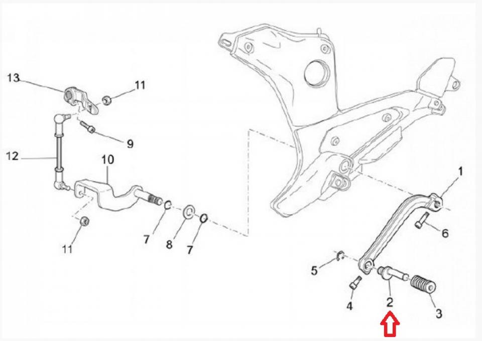 Embout pédale frein ou sélecteur pour moto Guzzi 850 Breva 2006-2007 AP8121221