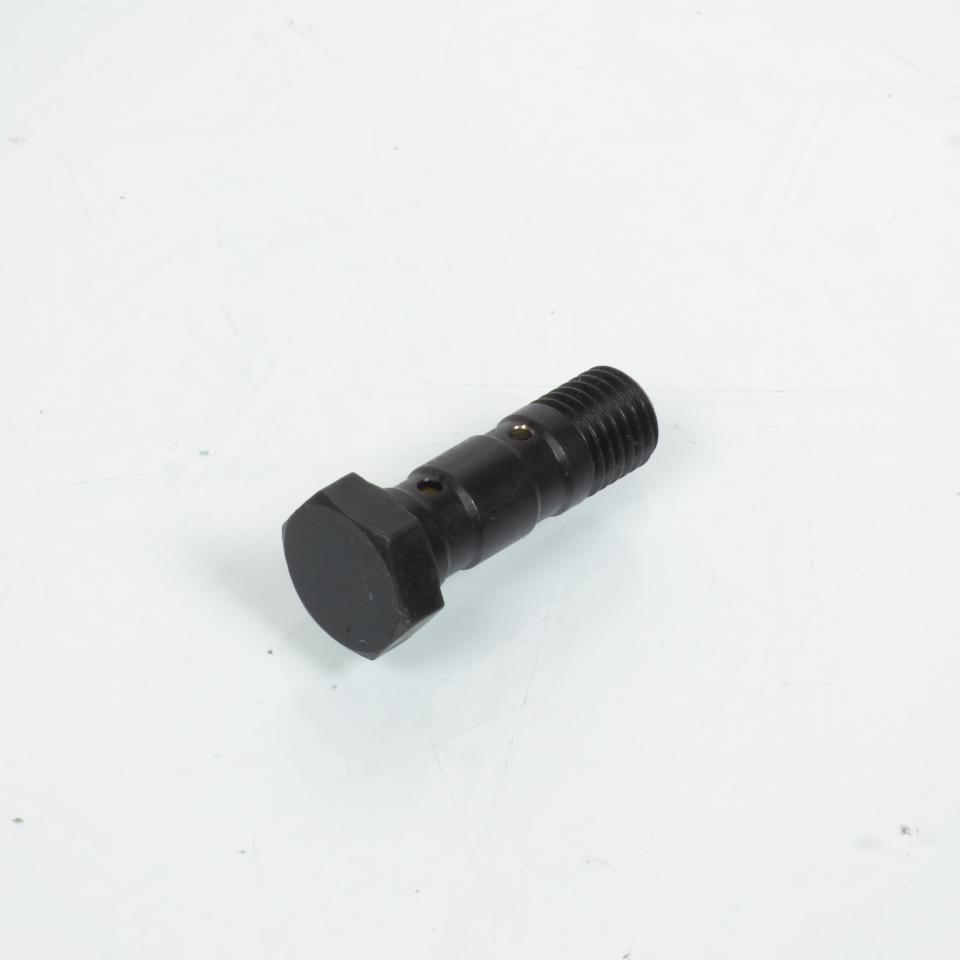 Vis double de raccord banjo noire M10x1.25 FE pour durite de frein moto scooter