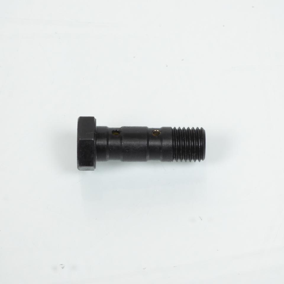 Vis double de raccord banjo noire M10x1.25 FE pour durite de frein moto scooter
