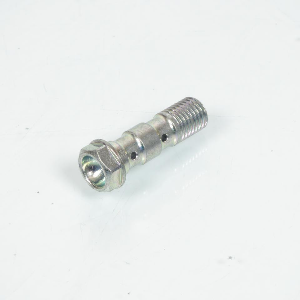 Vis double de raccord banjo gris M10x1.25 FE pour durite de frein moto scooter