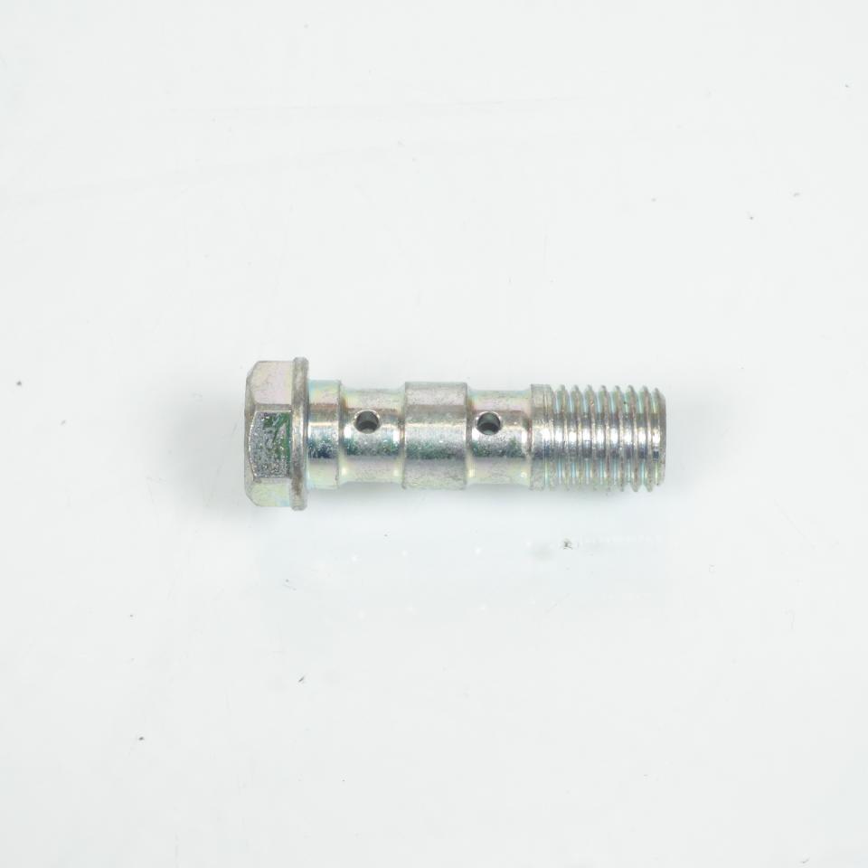 Vis double de raccord banjo gris M10x1.25 FE pour durite de frein moto scooter