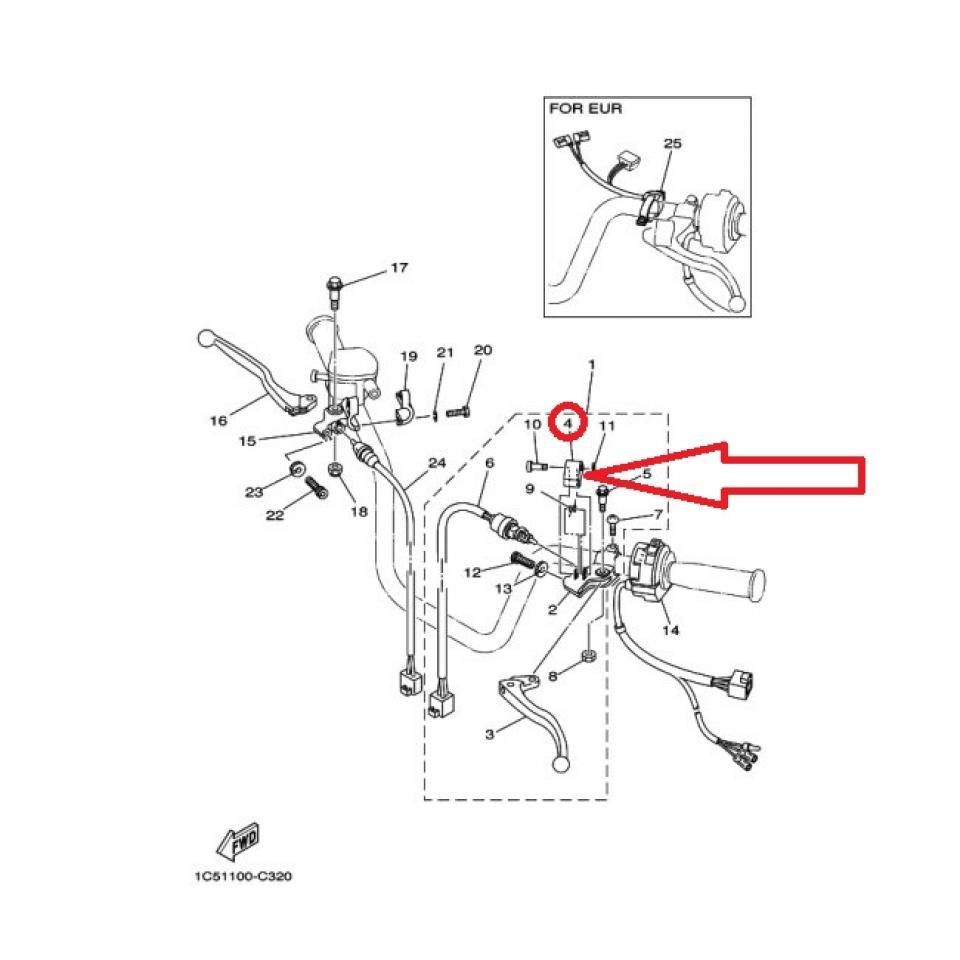 Came verrouillage frein de parking pour quad Yamaha 100 YFM Champ 3FA-83965 Neuf