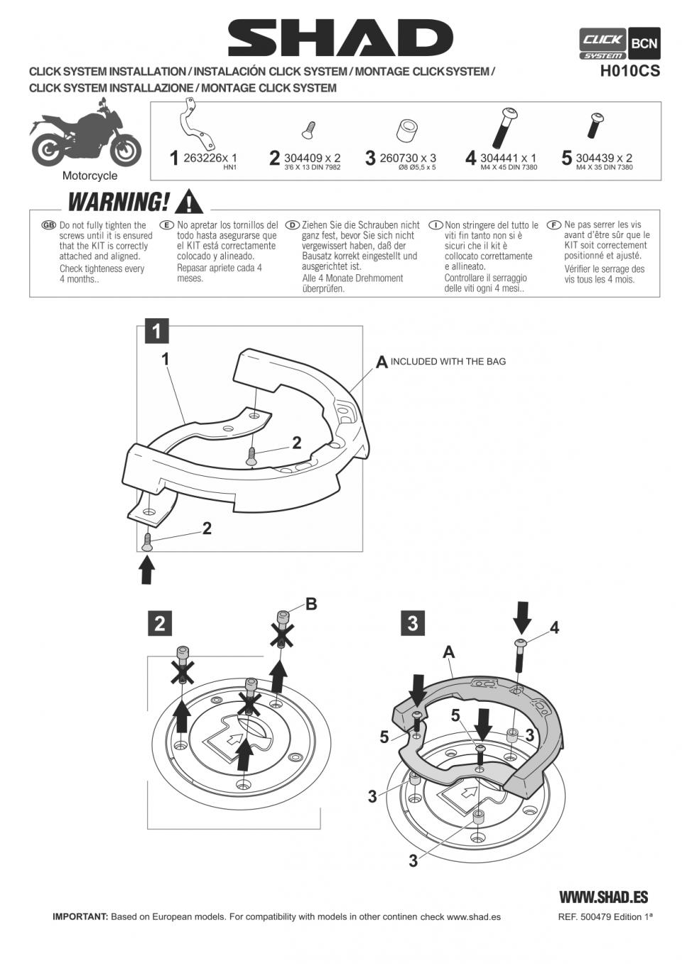 Porte bagage Shad pour Moto Honda 800 VFR Vtec 2002 à 2005 Neuf