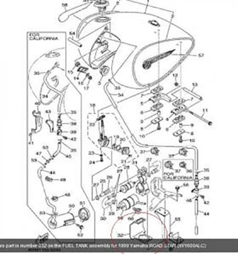 Accessoire origine pour Moto Yamaha 1700 Road star 2004 à 2007 4WM-24217-00 Neuf