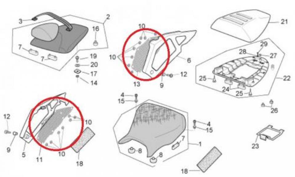 Accessoire origine pour Moto Aprilia 1000 RSV Tuono 2002 à 2005 AP8168280 Neuf
