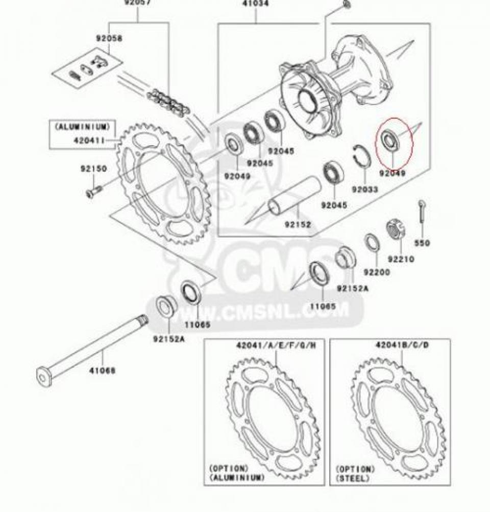 Accessoire Générique pour Moto Kawasaki 250 KX 2003 à 2008 92049-1614 Neuf