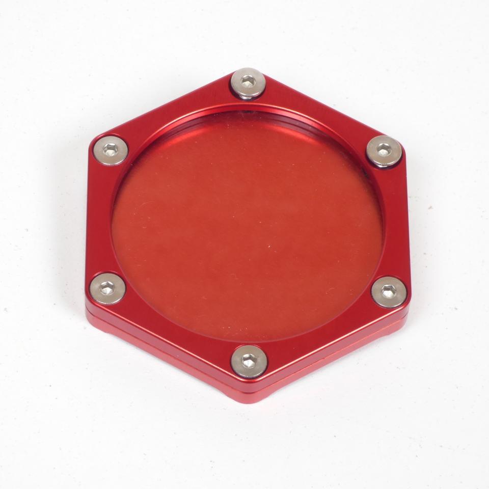 Support alu vignette assurance hexagonal rouge Mad pour moto scooter quad Neuf