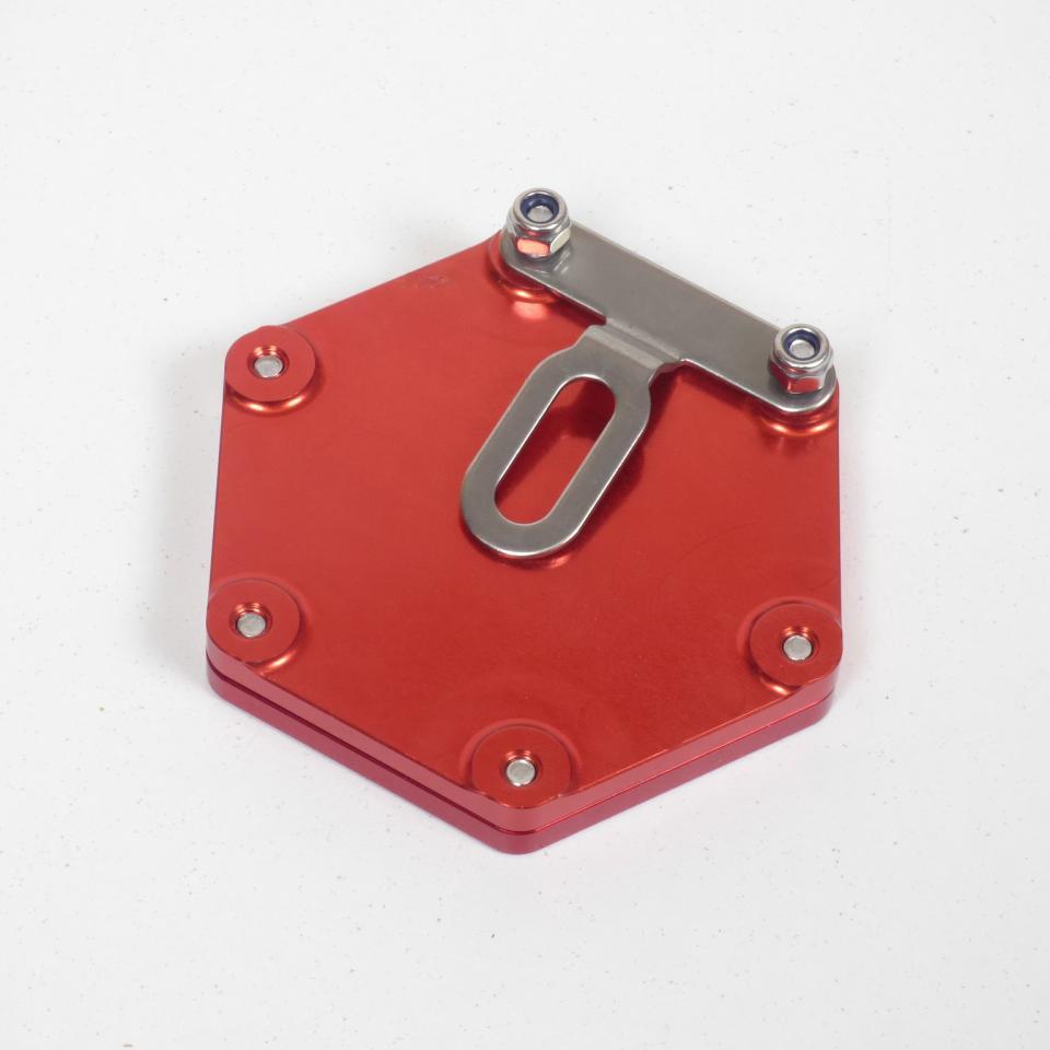 Support alu vignette assurance hexagonal rouge Mad pour moto scooter quad Neuf