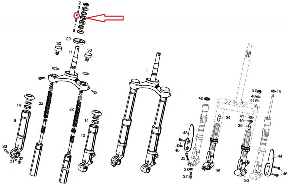 Cuvette inférieur roulement direction pour scooter Derbi 50 Paddock 00H00200061