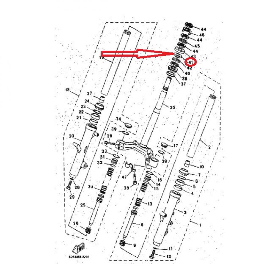 Kit roulement de direction origine pour Moto Yamaha 500 SR 22F-23411-01 / BP2234110000 Neuf