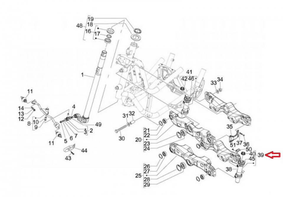 Kit roulement de direction origine pour Scooter Piaggio 125 MP3 6007705 Neuf