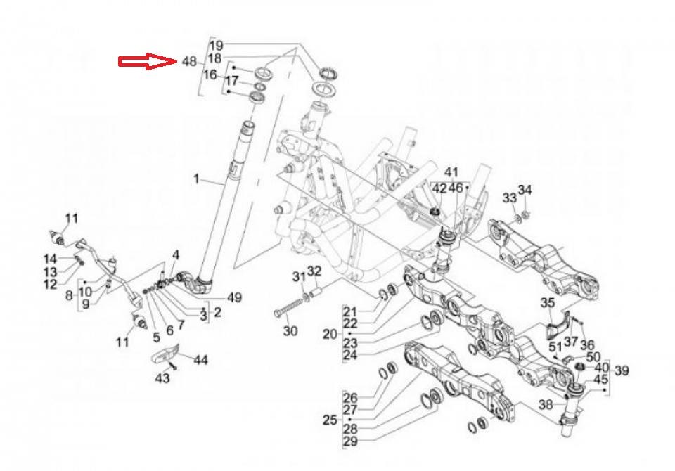 Kit roulement de direction Générique pour scooter Piaggio 250 MP3 6019175 Neuf