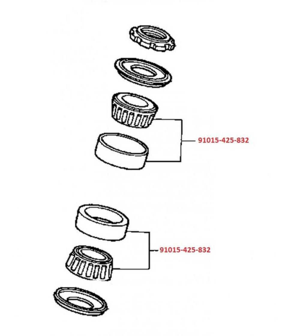 Kit roulement de direction origine pour Moto Honda 200 XR R 1981 à 2004 91015-425-832 Neuf