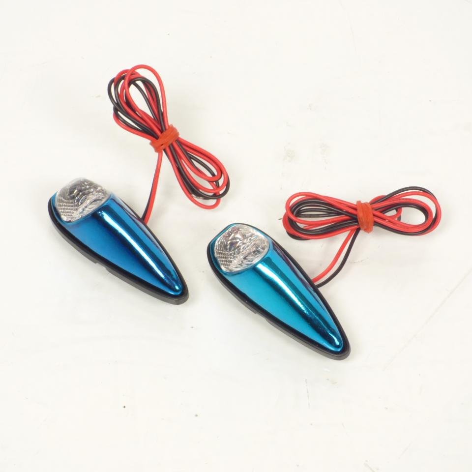 Paire de clignotant bleu goutte d'eau à ampoule Mike the bike pour moto Neuf