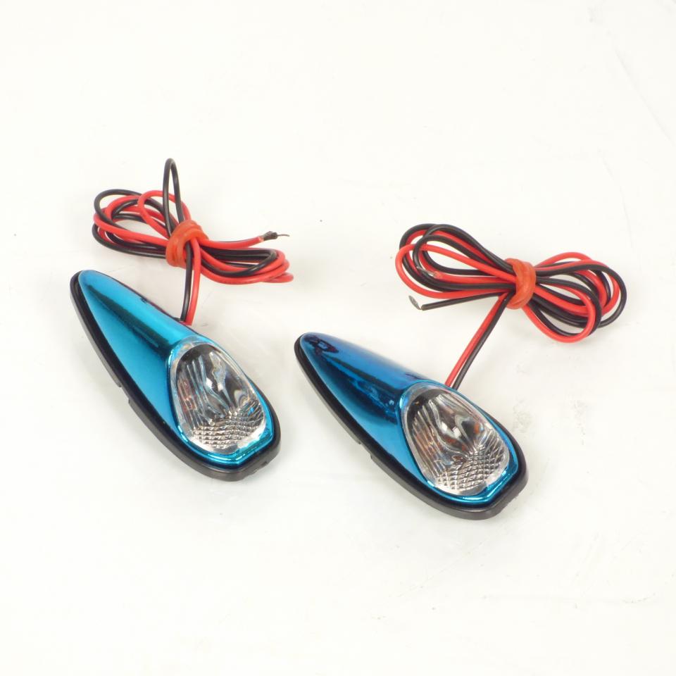 Paire de clignotant bleu goutte d'eau à ampoule Mike the bike pour moto Neuf