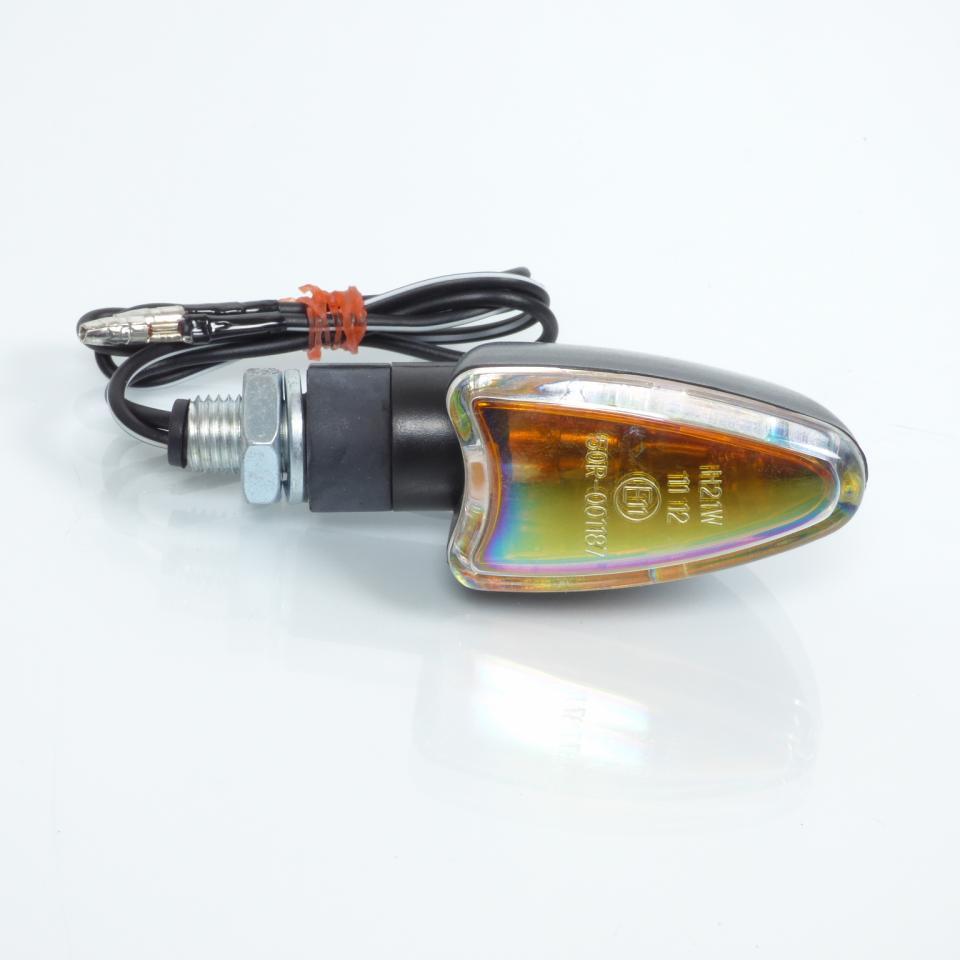 Paire de clignotants 12V 21W orange reflet arc en ciel moto scooter 50 à boite
