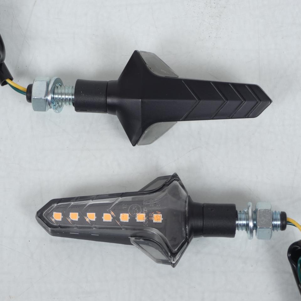 Paire de Clignotant séquentiel Led 12V WAPON Noir Chaft pour moto Triumph IN1104