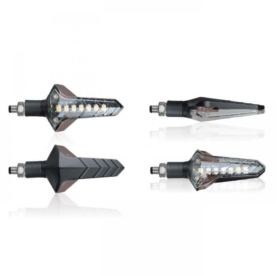 Paire de Clignotant séquentiel Led 12V WAPON Noir Chaft pour moto Triumph IN1104