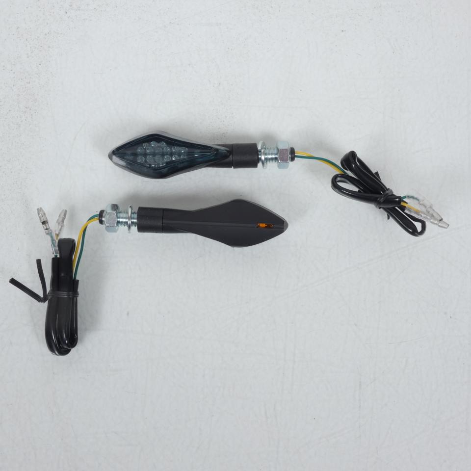 Paire de Clignotant Led HUNTER Noir mat fumé Chaft pour moto Triumph IN201