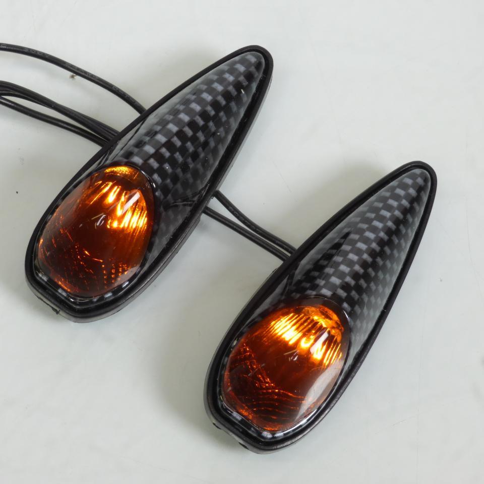 Mini clignotant goute d'eau carbone orange fumé à LED pour moto scooter feu décoratif