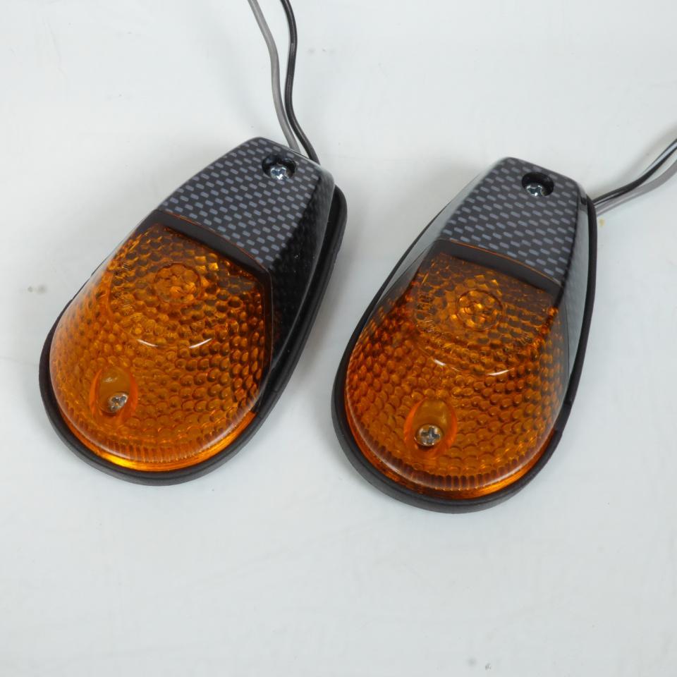 Clignotant goute d'eau carbone orange à ampoule auto pour moto scooter feu décoratif