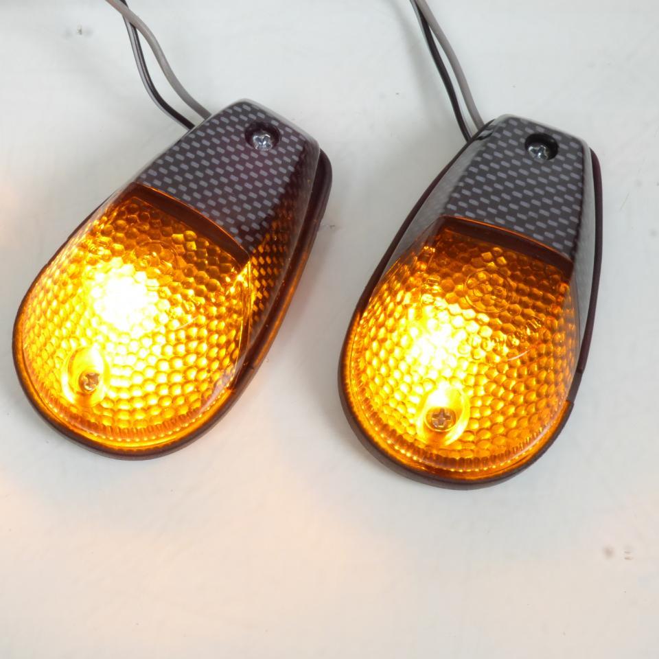 Clignotant goute d'eau carbone orange à ampoule auto pour moto scooter feu décoratif