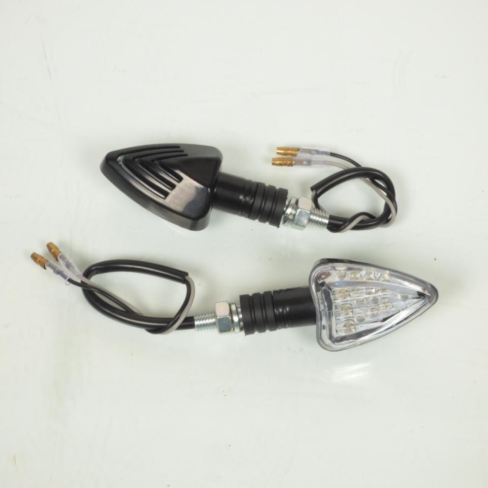 Paire de clignotant noir à LED BLACKWAY Pantora triangle pour moto 12V Neuf
