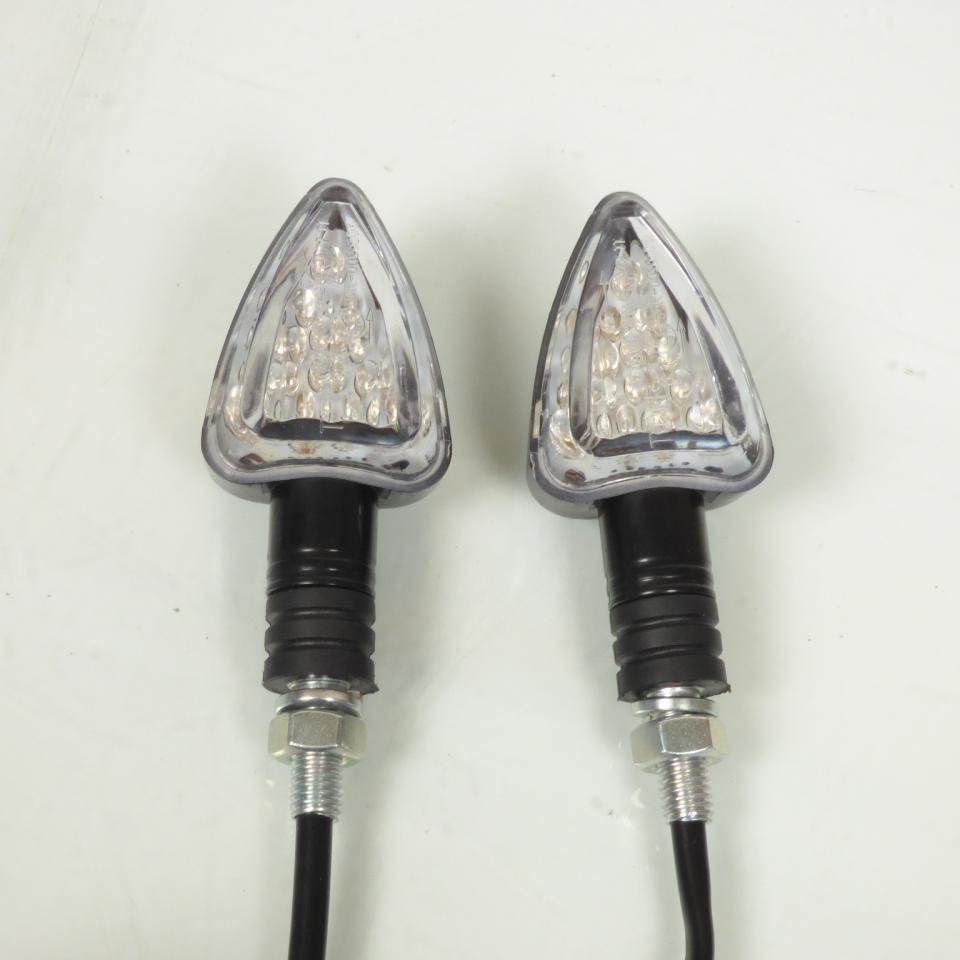 Paire de clignotant noir à LED BLACKWAY Pantora triangle pour moto 12V Neuf