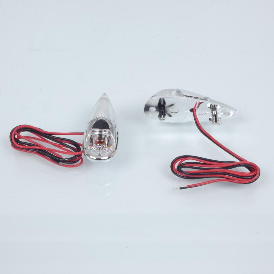 Clignotant mini goutte d'eau à LED Replay transparent / chromé pour moto Neuf
