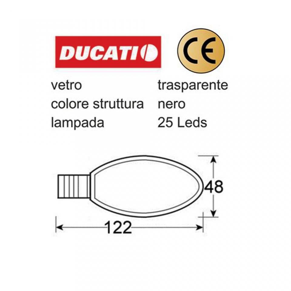 Clignotant LED tige courte transparent ARG AVD One pour moto Ducati Monster 2006 Neuf