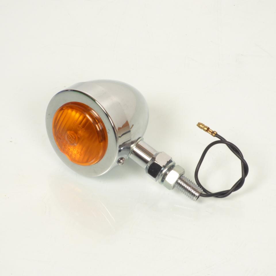 Clignotant chromé type Bullet 12V 10W 1 seul fils pour moto Custom HD chopper