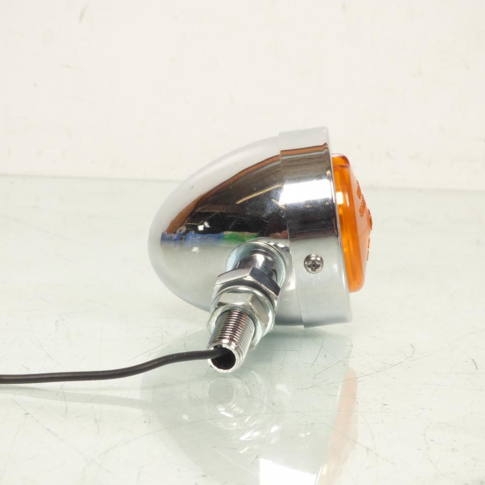 Clignotant chromé type Bullet 12V 10W 1 seul fils pour moto Custom HD chopper