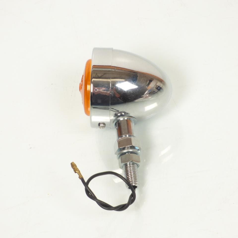 Clignotant chromé type Bullet 12V 10W 1 seul fils pour moto Custom HD chopper