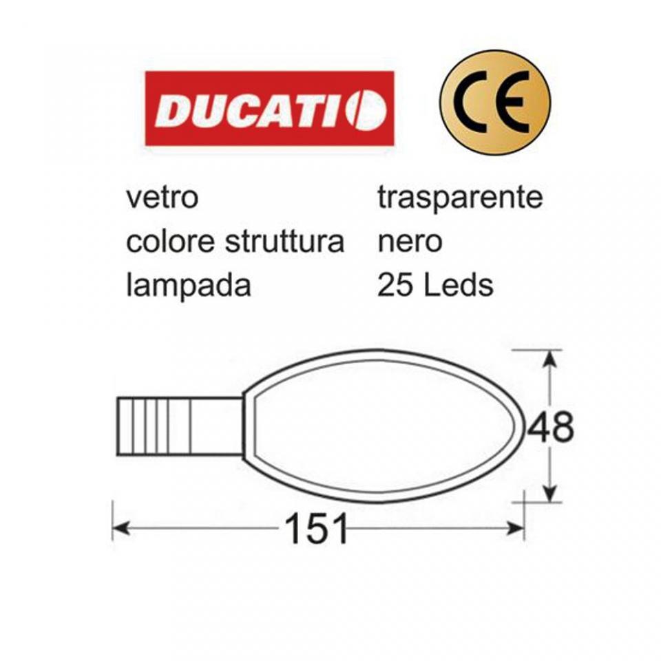 Clignotant LED tige longue ARG AVD One transparent pour moto Ducati Monster 2006 Neuf
