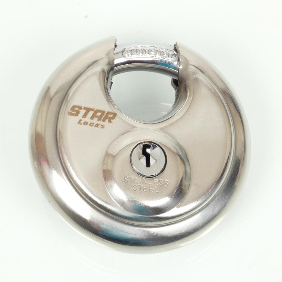 Cadenas antivol à clé rond Star Locks Ø70mm anse Ø10mm verrouillage Ø16mm maxi