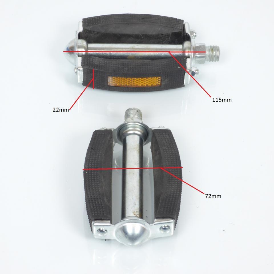 Paire de pédale vintage noir avec catadioptre pour vélo 9/16 pouces Ø14.3mm
