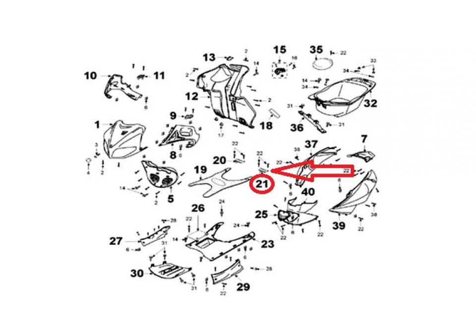 Cale pied passager ARG pour scooter Peugeot 125 Sum Up 2007-2009 800382 Neuf
