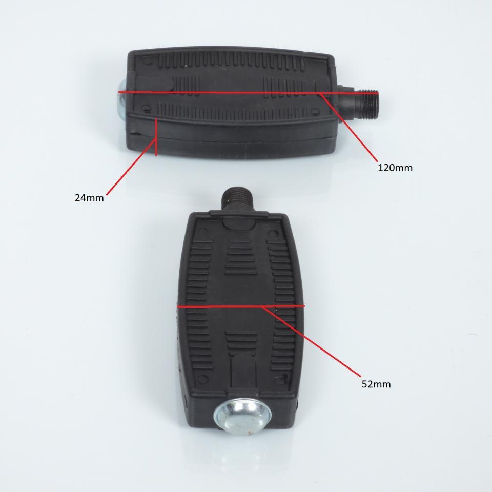 Paire de pédale droite gauche noire type ATOM pour mobylette Peugeot 103 M14x125