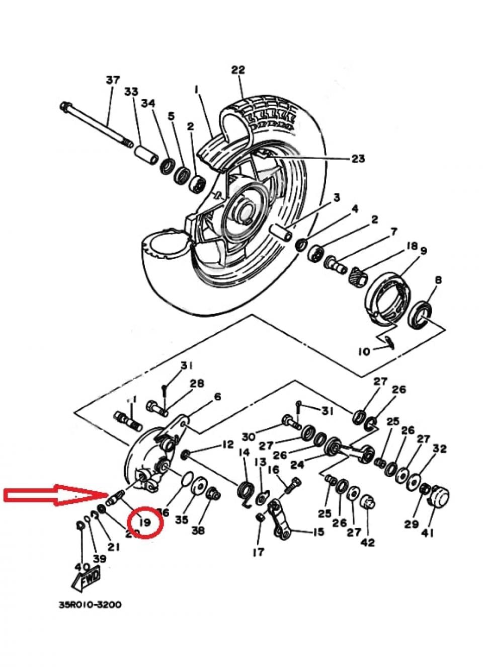 Pignon renvoi angle entraîneur compteur pour scooter MBK 50 Active 35R-25138