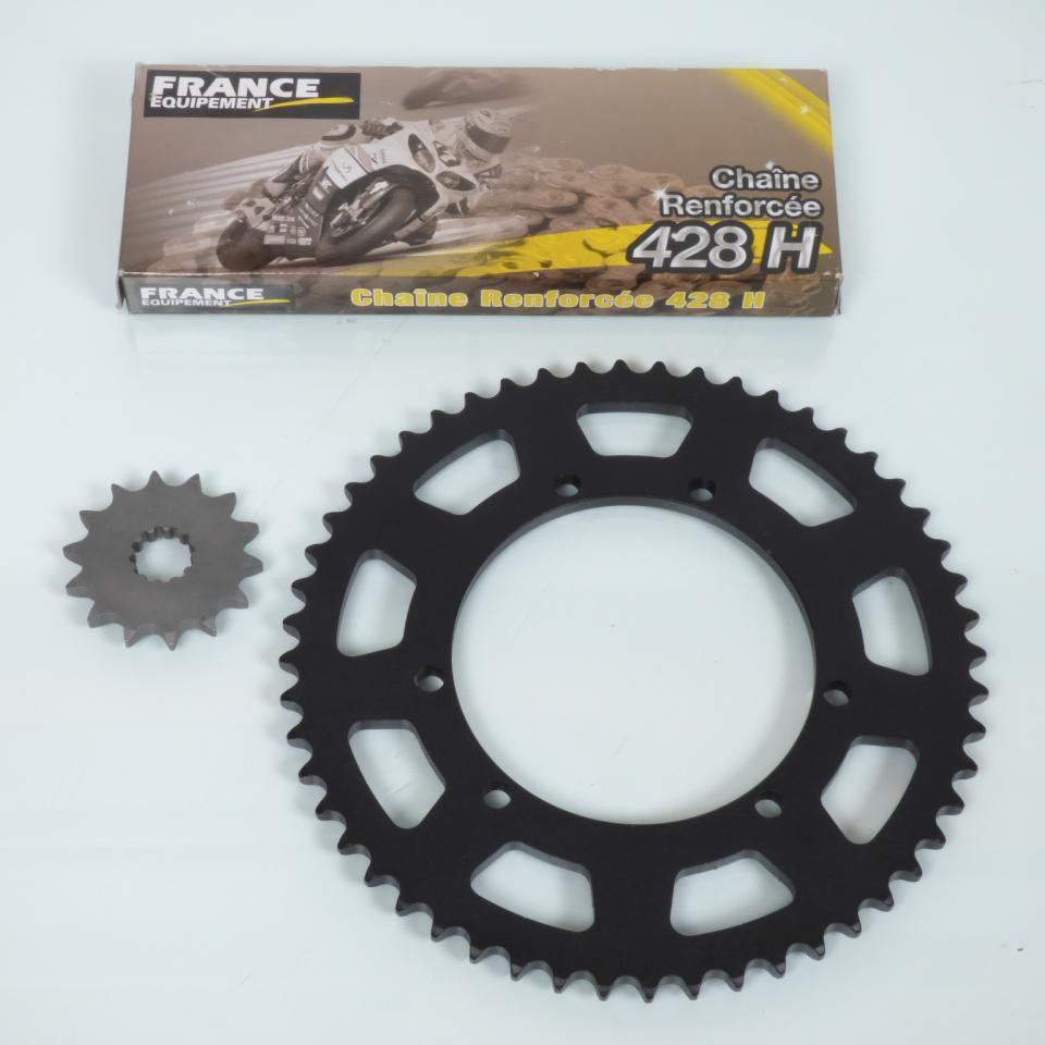 Kit chaîne France Equipement pour Moto Sherco 50 Enduro 2008 à 2015 14X52 pas 428 Neuf