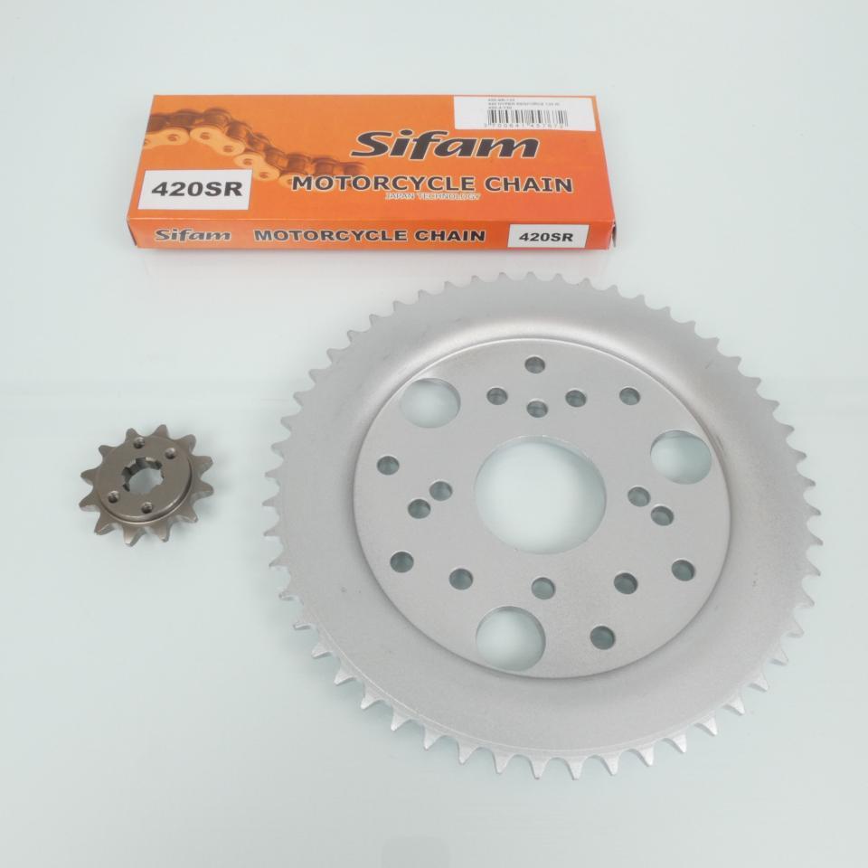 Kit chaîne Sifam pour Moto Derbi 50 Senda 1996 à 1999 12X53 pas 420 Ø53mm Neuf