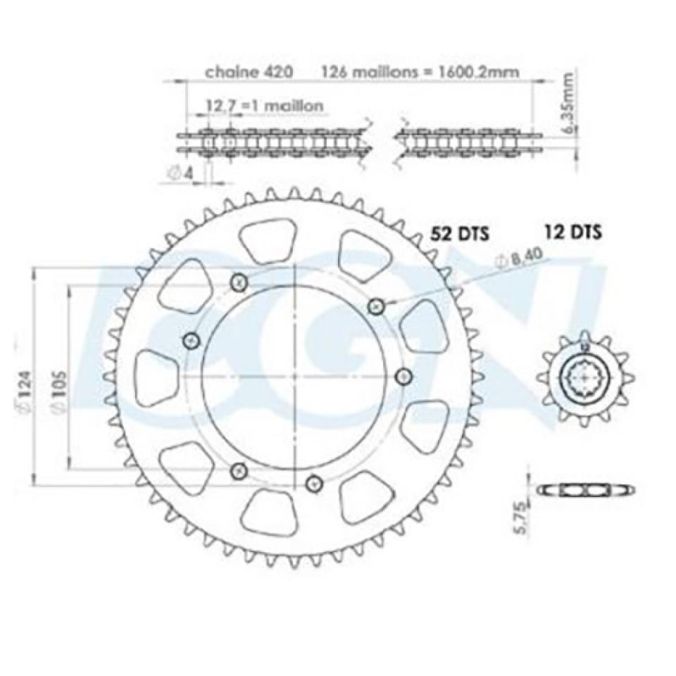 Kit chaîne Afam pour Moto Peugeot 50 XP6 SM Neuf