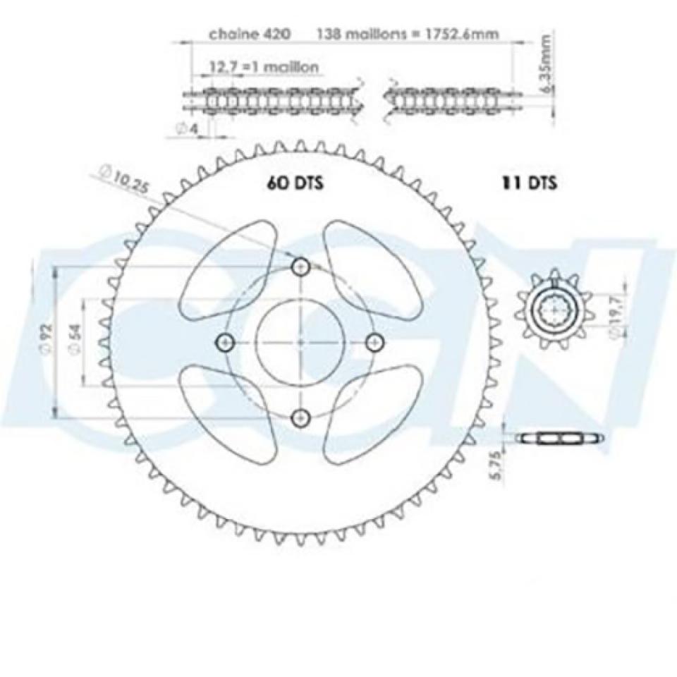 Kit chaîne Afam pour Moto MBK 50 X-Power 2003 à 2011 Neuf