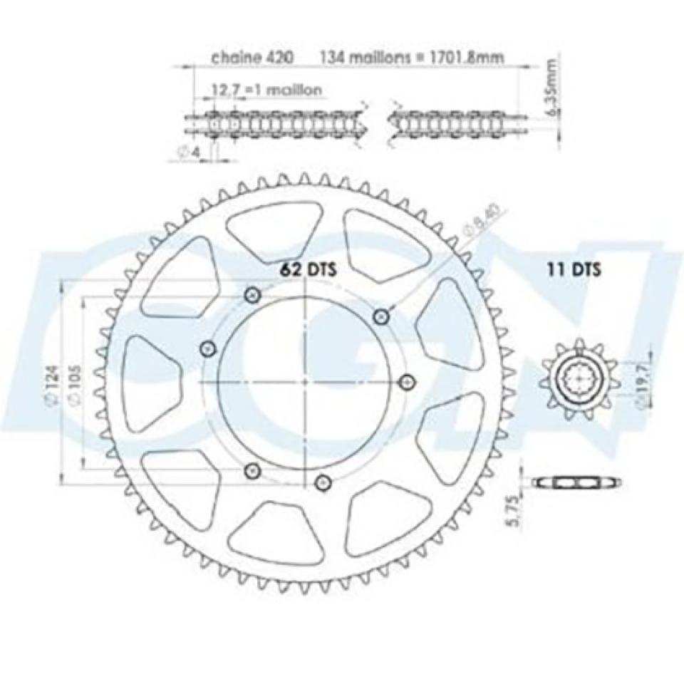 Kit chaîne Afam pour Moto MBK 50 X-Limit Après 2003 Neuf