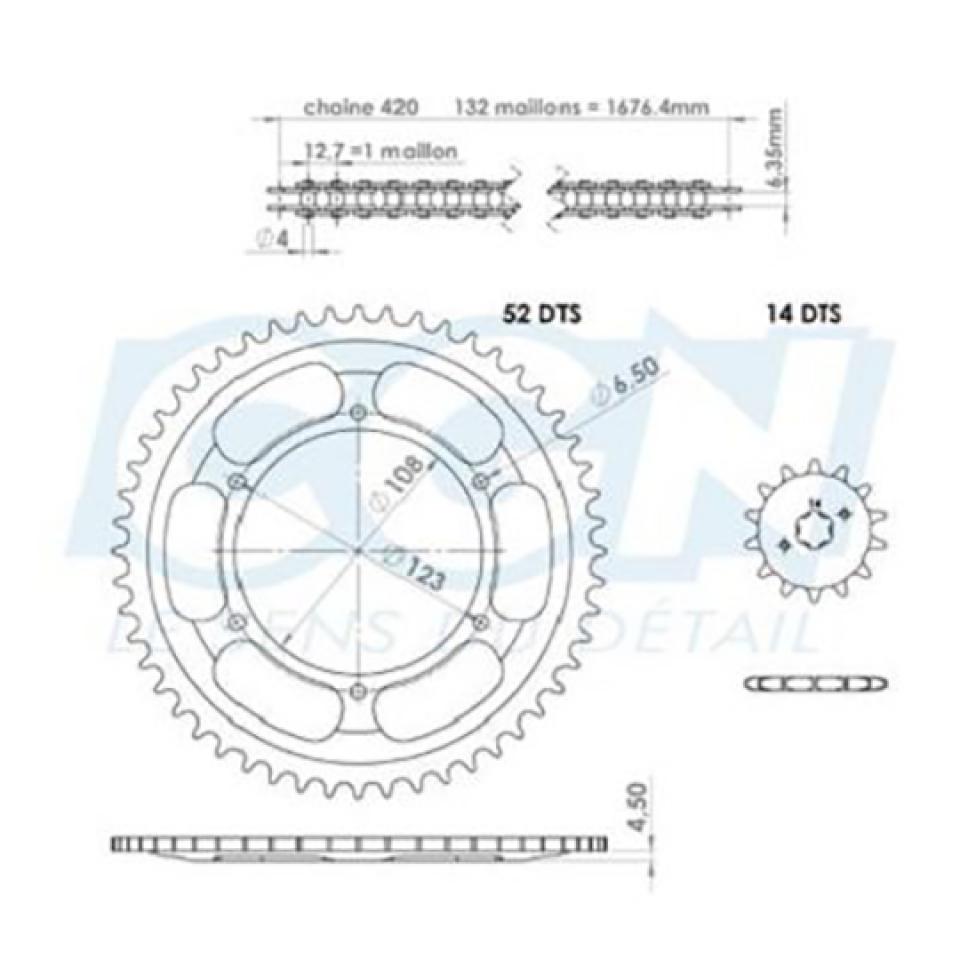 Kit chaîne Afam pour Moto Derbi 50 GPR 2000 à 2002 Neuf