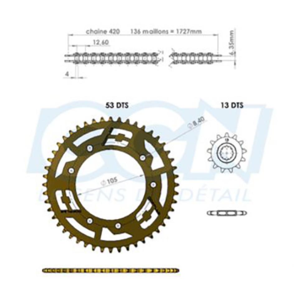 Kit chaîne Doppler pour Moto Aprilia 50 RS4 2011 à 2017 Neuf