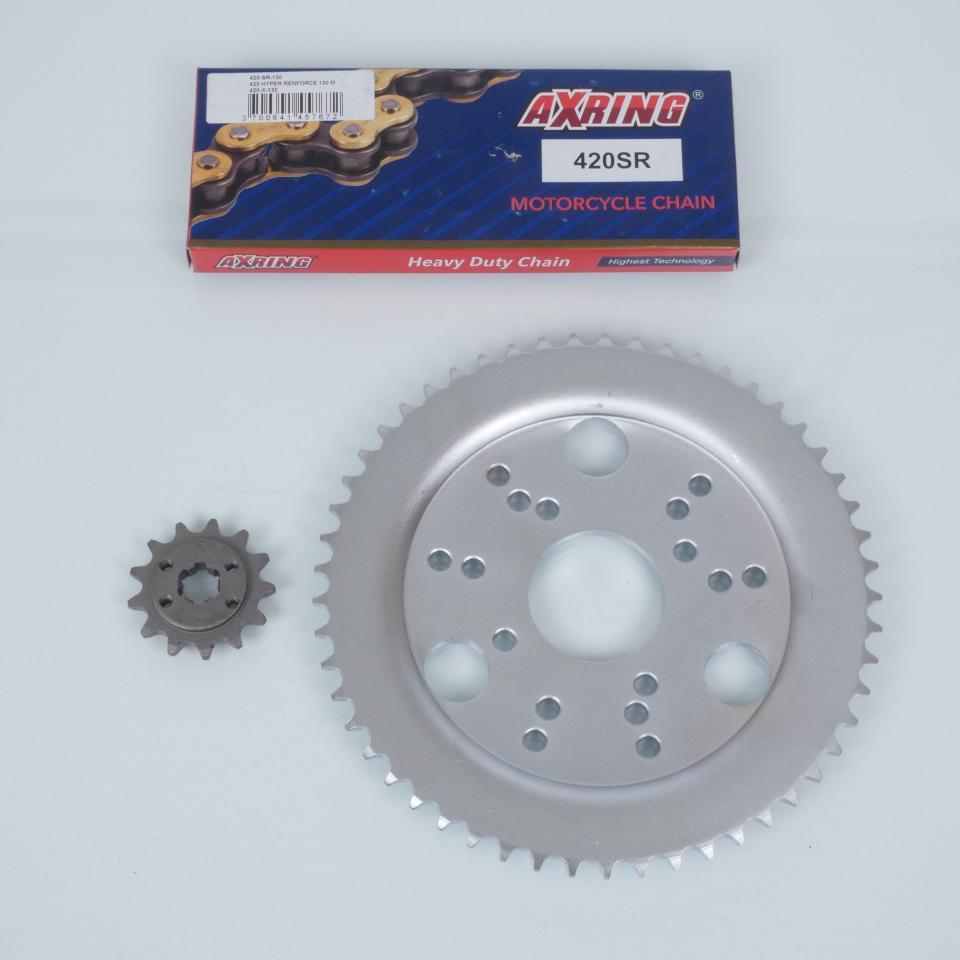 Kit chaîne Axring pour moto Derbi 50 Senda L Sm 1996 à 1999 13x53 P420 Al 53mm